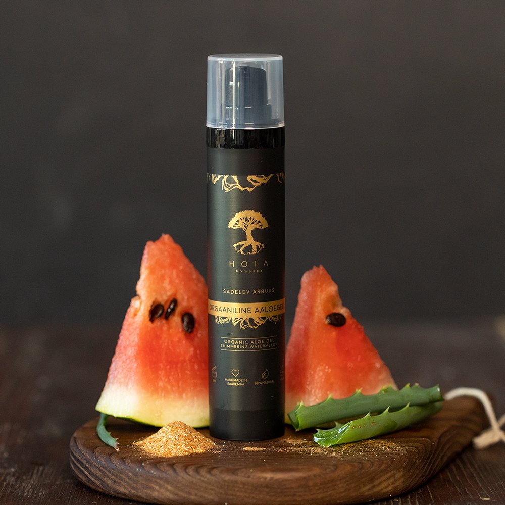 Ekologiškas alavijų gelis su blizgesiu „Shimmering Watermelon“ – 50 ml