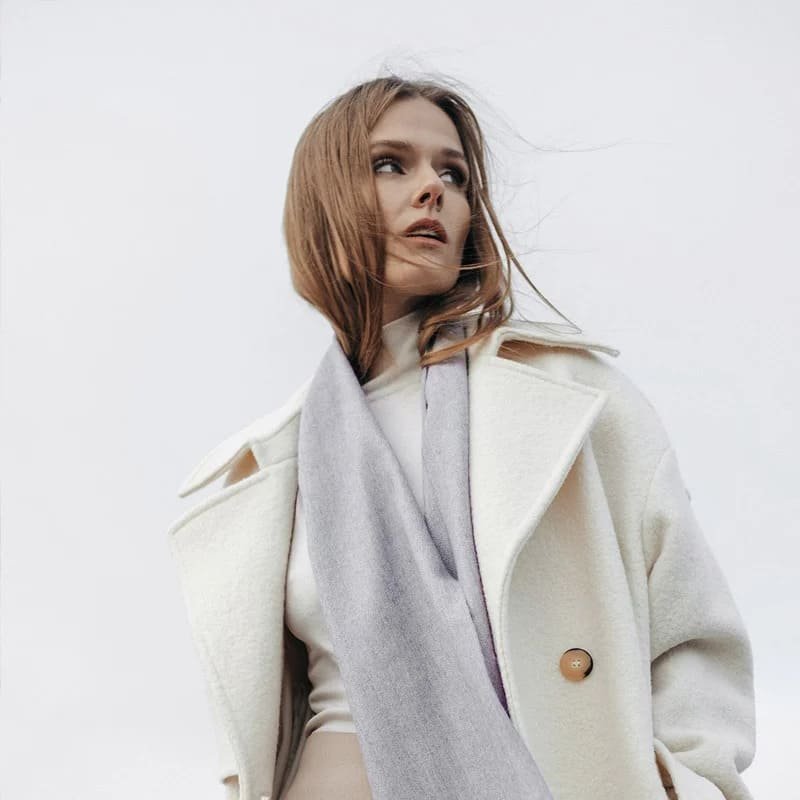 Ypač švelnios alpakos vilnos šalikas – Exclusive Fishbone