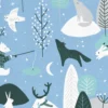Winter Animals Faded Denim